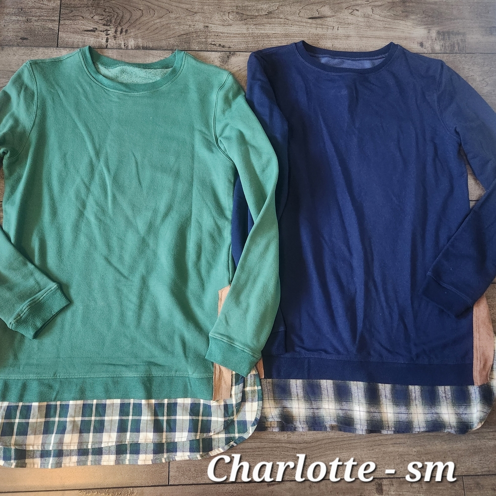 evy's tree Green and Blue Layered Long Sleeve Tees